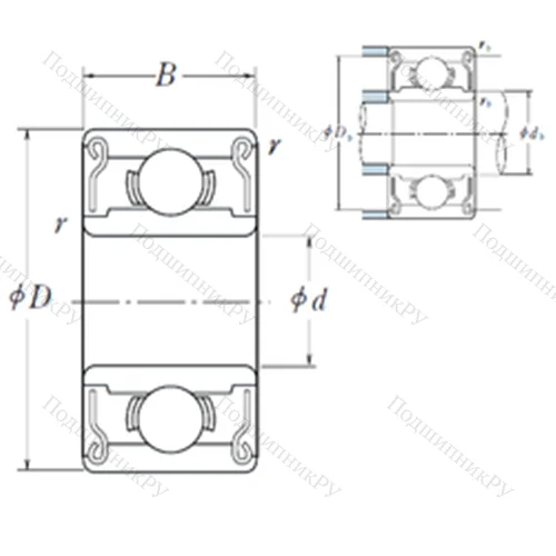 Подшипник шариковый радиальный 682XZZ