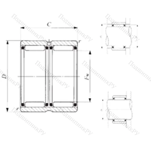 Подшипник игольчатый радиальный RNAFW 709060