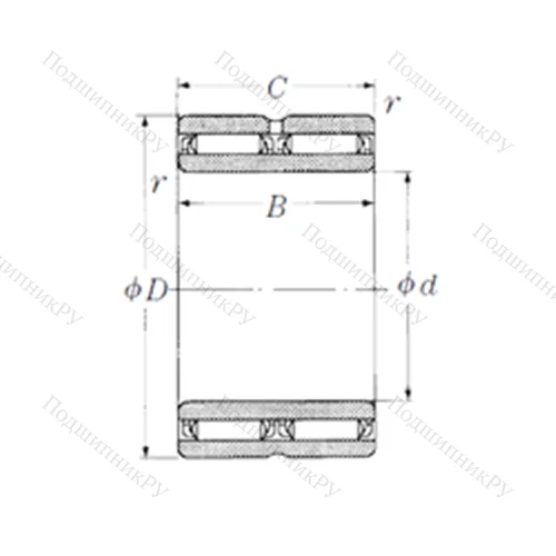 Подшипник игольчатый радиальный NAFW 456240 от производителя  NSK Подшипник игольчатый радиальный NAFW 456240 от производителя  NSK