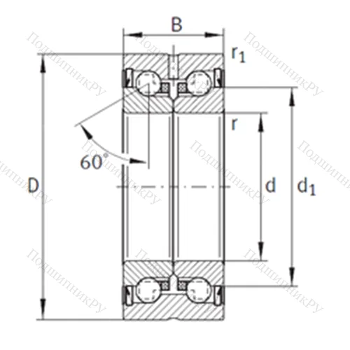 Подшипник шариковый упорно-радиальный ZKLN 3572-2RS-PE