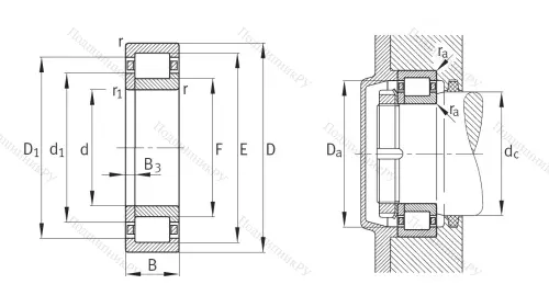 Роликовый цилиндрический подшипник NUP 213 ETVP 2 от производителя  FAG Роликовый цилиндрический подшипник NUP 213 ETVP 2 от производителя  FAG