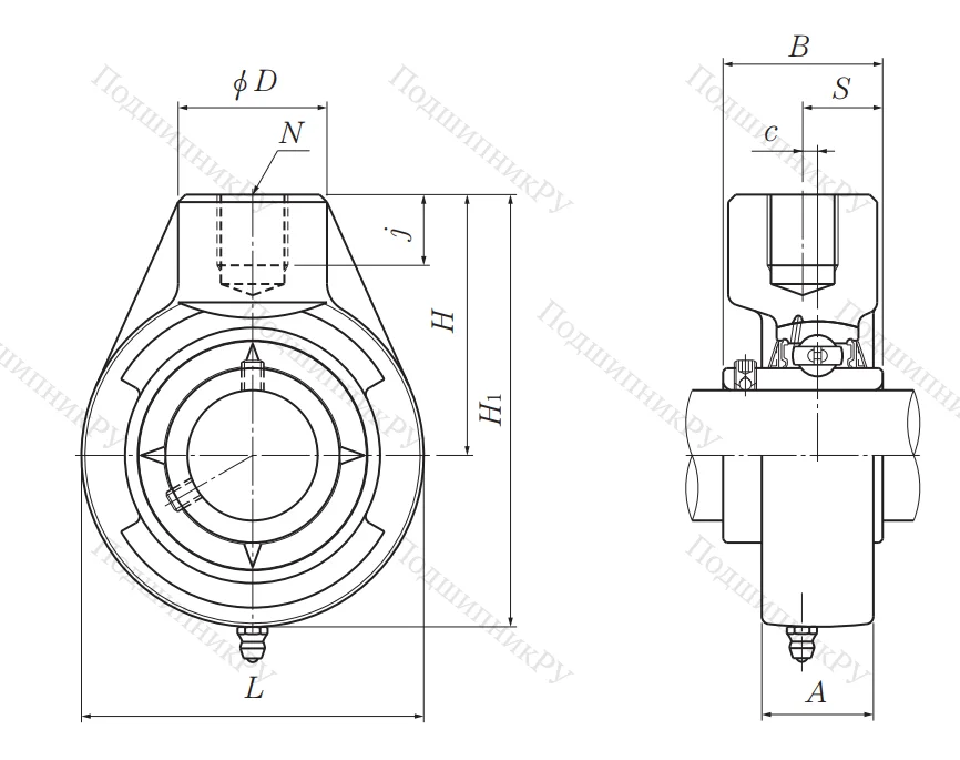Подшипниковый узел UCHB 212 D 1 (UCHA 212) в Оренбурге