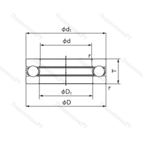 Подшипник шариковый упорный 2904