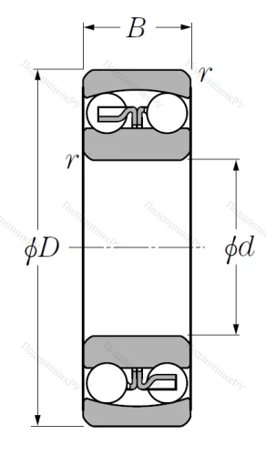 Двухрядный шариковый подшипник 1202 S