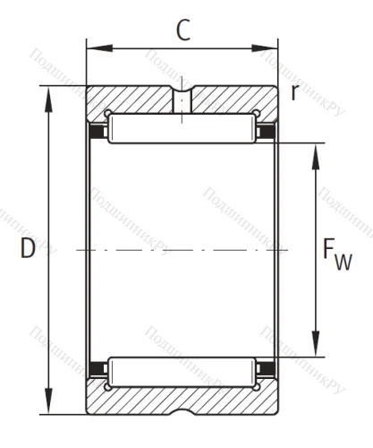 Игольчатый подшипник NK 18/16 XL от производителя  INA