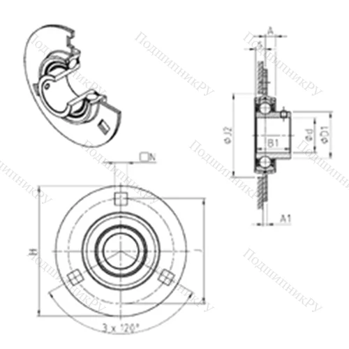 Подшипниковый узел шариковый радиальный USPF 206