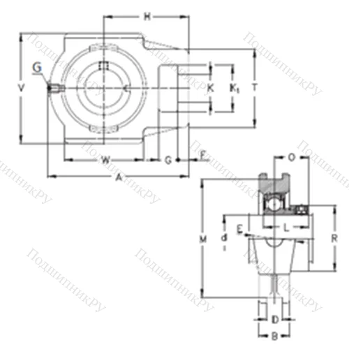 Подшипниковый узел шариковый радиальный RTUEY 55