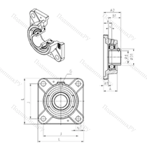 Подшипниковый узел шариковый радиальный USFE 205