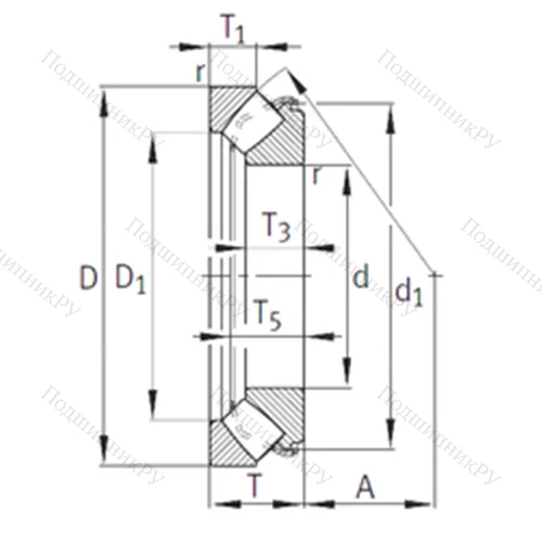 Подшипник роликовый упорно-радиальный 29472-E 1-MB от производителя  INA