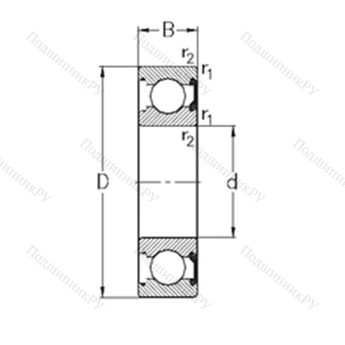 Подшипник шариковый радиальный 6221-2RSR