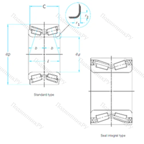 Подшипник роликовый радиально-упорный RW 407