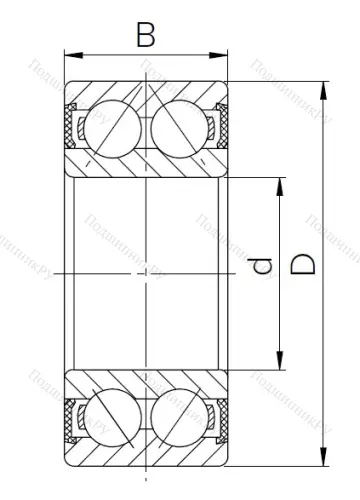 Радиально-упорный шариковый подшипник 3206 2RS в Оренбурге