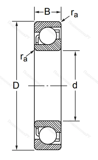 Радиально-упорный шариковый подшипник 7310 AC/DF (346310 Е ГОСТ) в Оренбурге