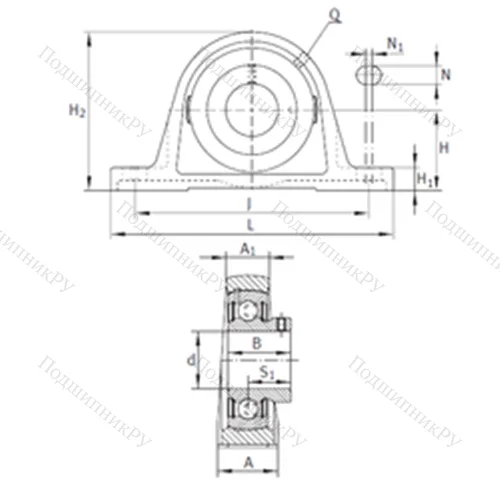 Подшипниковый узел шариковый радиальный PAKY 1-1/2