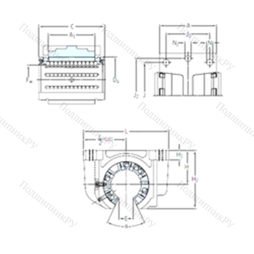 Подшипник шариковый линейный LUCT 80-2LS от производителя  SKF Подшипник шариковый линейный LUCT 80-2LS от производителя  SKF
