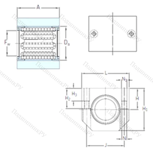 Подшипник шариковый линейный LUHR 25-2LS от производителя  SKF Подшипник шариковый линейный LUHR 25-2LS от производителя  SKF