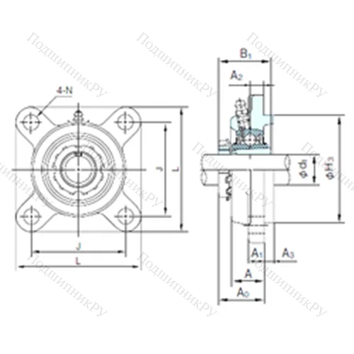 Подшипниковый узел шариковый радиальный UKFS 326+H 2326