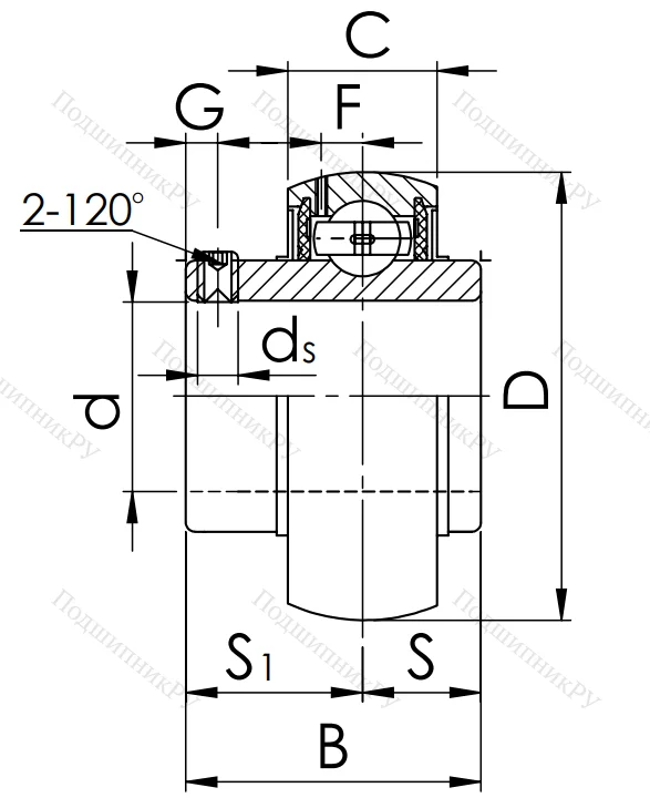 Корпусный подшипник UC 213 (480213 ГОСТ) в Оренбурге