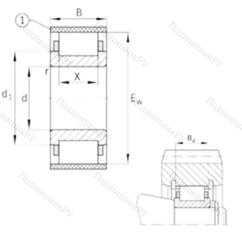 Подшипник роликовый радиальный RN 2208-E-MPBX