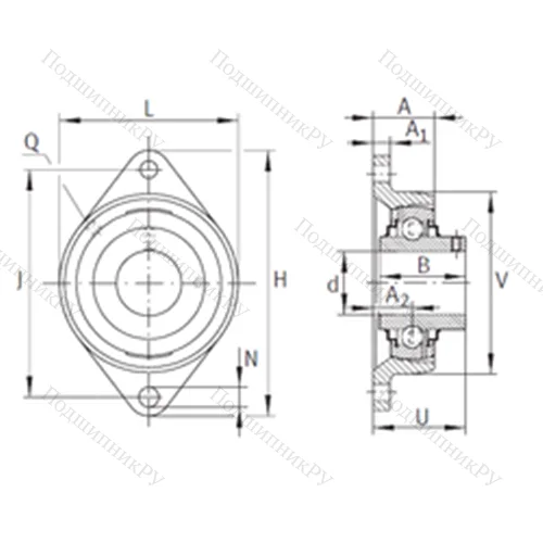 Подшипниковый узел шариковый радиальный RCJTY 2-3/16