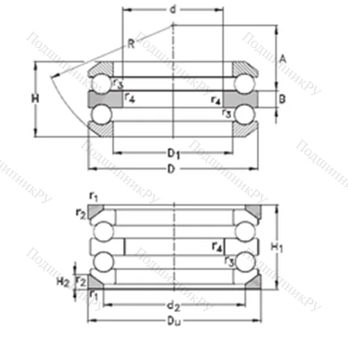 Подшипник шариковый упорный 54313-MP+U 313