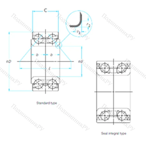 Подшипник шариковый радиально-упорный 521771D