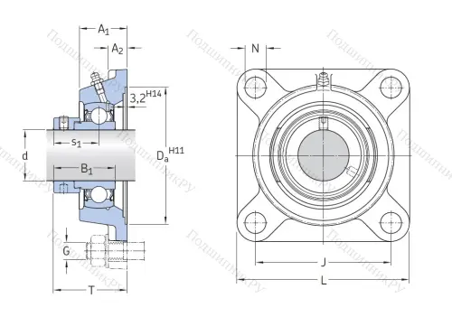 Подшипниковый узел FY 45 FM в Оренбурге