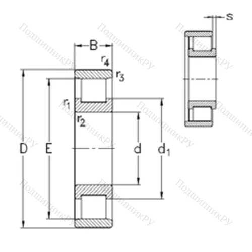 Подшипник роликовый радиальный N 219-E-M 6
