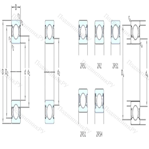 Подшипник шариковый радиальный 607-2Z от производителя  SKF Подшипник шариковый радиальный 607-2Z от производителя  SKF
