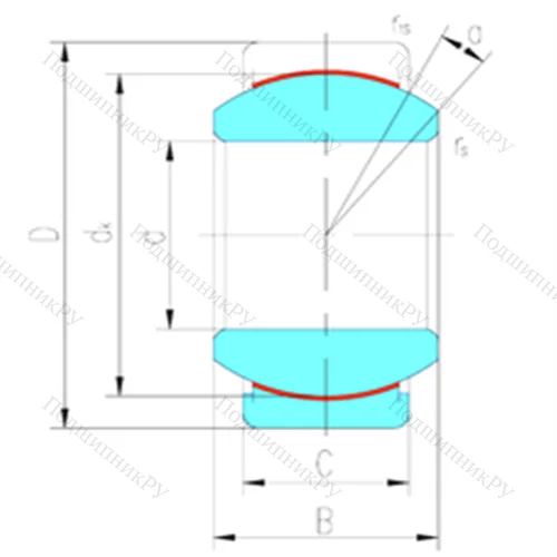 Подшипник скольжения сферический GEZ 82ET-2RS от производителя  LS