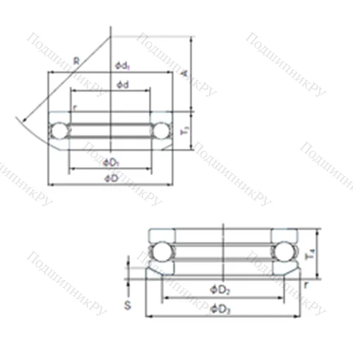 Подшипник шариковый упорный 53244U