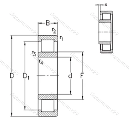 Подшипник роликовый радиальный NU 2252-E-MPA