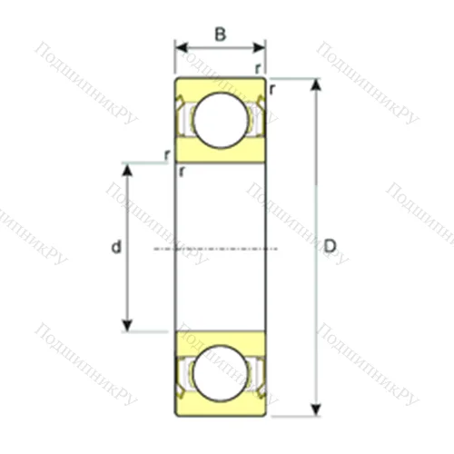 Подшипник шариковый радиальный SS 6202-2RS