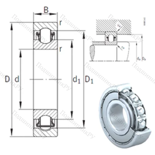 Подшипник с шариковыми роликами (ball roller) радиальный BXRE 001-2Z