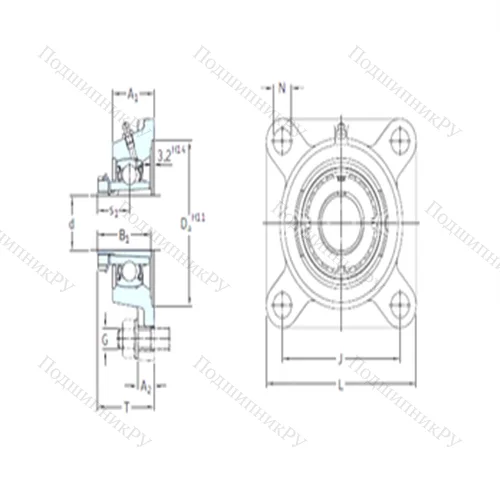 Подшипниковый узел шариковый радиальный FYJ 50 KF+HA 2310