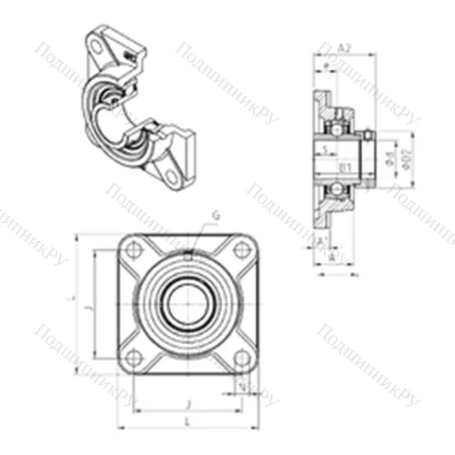 Подшипниковый узел шариковый радиальный EXF 210