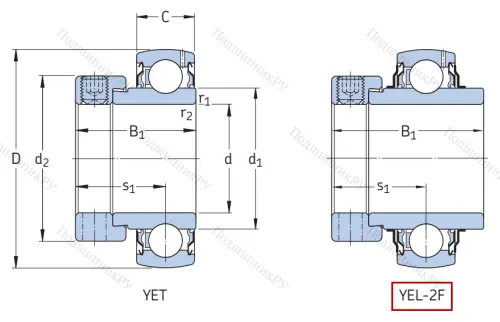 Корпусный подшипник YEL 204-2F в Оренбурге