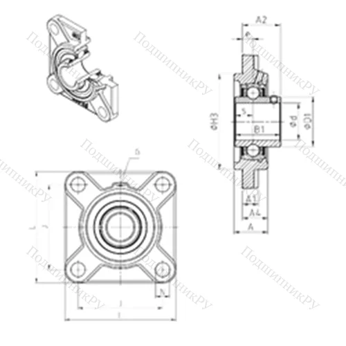 Подшипниковый узел шариковый радиальный UCFS 311 от производителя  SNR
