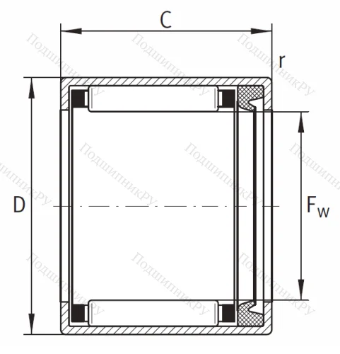 Игольчатый подшипник HK 1614 RS L 271 от производителя  INA