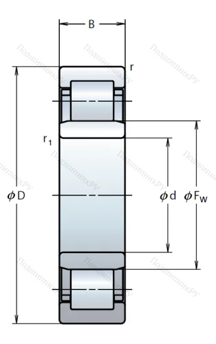 Роликовый цилиндрический подшипник NU 213 EW от производителя  NSK
