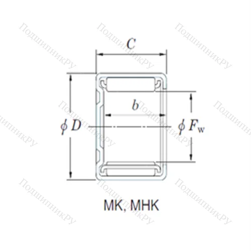 Подшипник игольчатый радиальный MHK 1081