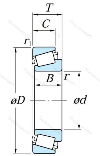 Конический роликовый подшипник 30215 JR от производителя  KOYO