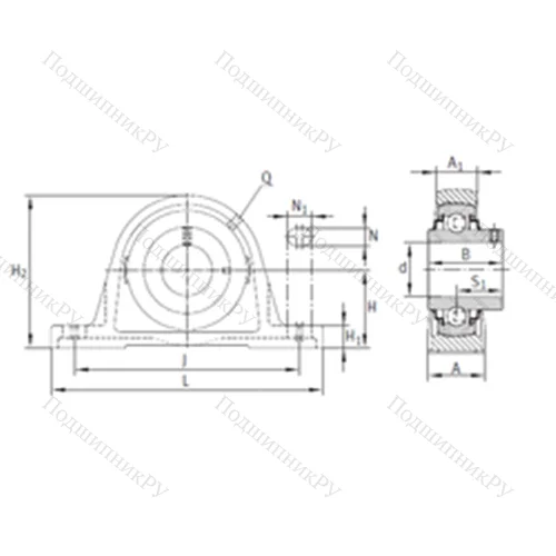 Подшипниковый узел шариковый радиальный RASEY 20-JIS