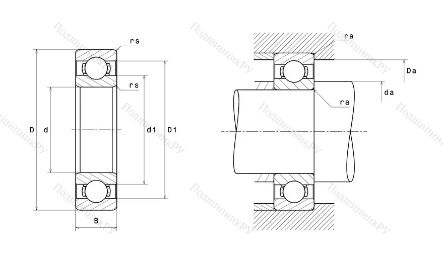 Высокотемпературный  подшипник 6212 F 604