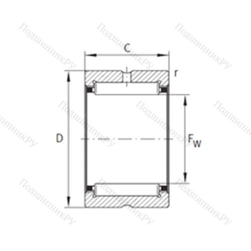 Подшипник игольчатый радиальный NK 60/25-TN-XL
