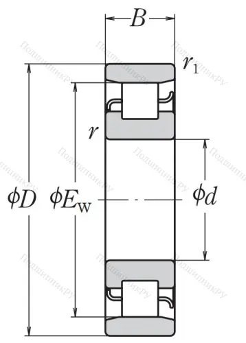 Роликовый цилиндрический подшипник N 212 W C 3