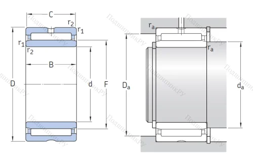 Игольчатый подшипник NA 4914 от производителя  SKF Игольчатый подшипник NA 4914 от производителя  SKF