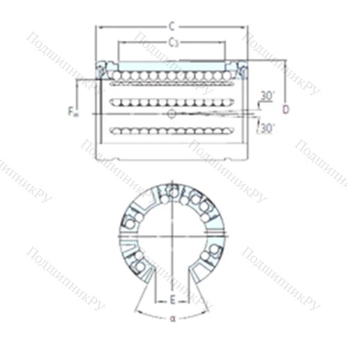 Подшипник шариковый линейный LBCF 12 A-2LS