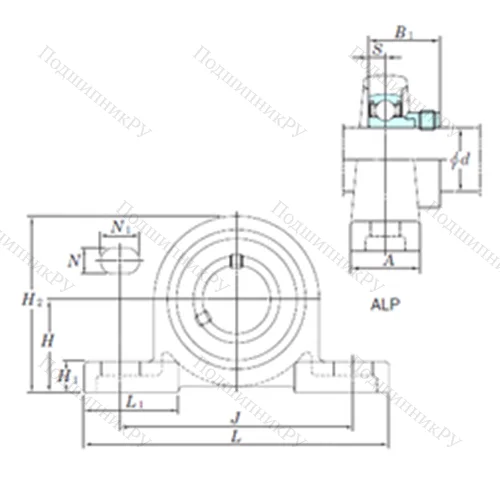 Подшипниковый узел шариковый радиальный ALP 206-19