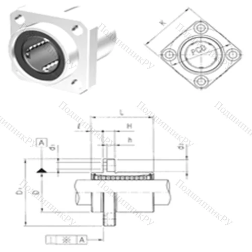 Подшипник шариковый линейный LMEKP 12UU